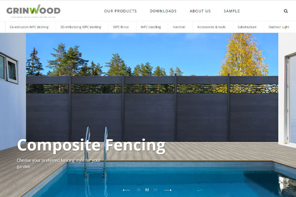 格林特木塑，Grinwood WPC Material Co.,Ltd.，外貿(mào)公司網(wǎng)站設(shè)計(jì)